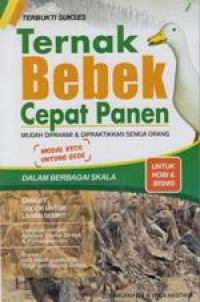 Ternak bebek Cepat Panen